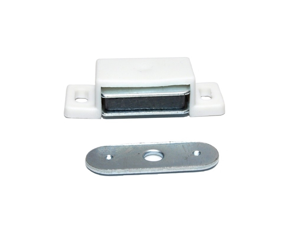 Západka dverná magnetická, oceľ + plast