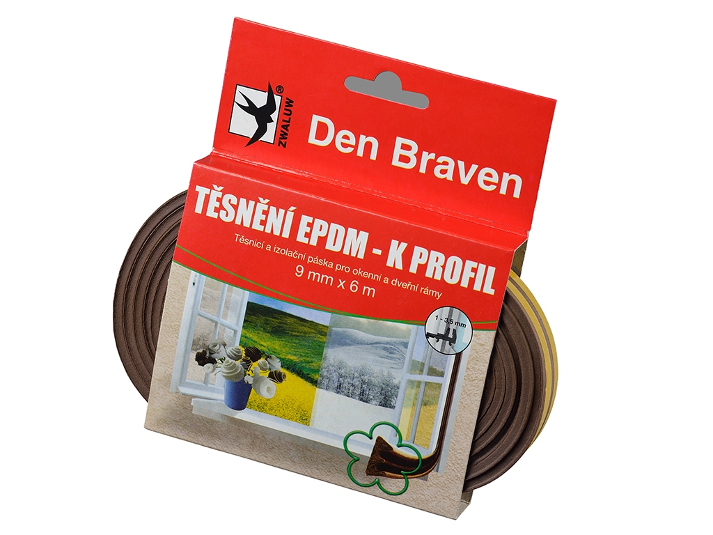 Profil tesniaci z EPDM gumy K-profil, Den Braven