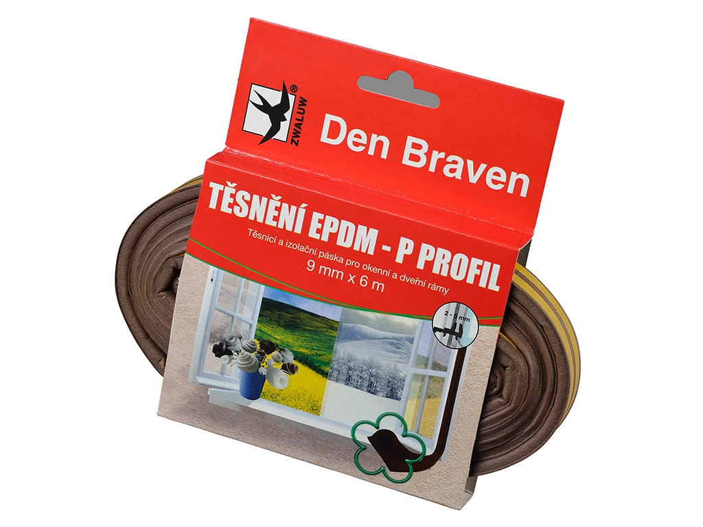 Profil tesniaci z EPDM gumy P-profil, Den Braven