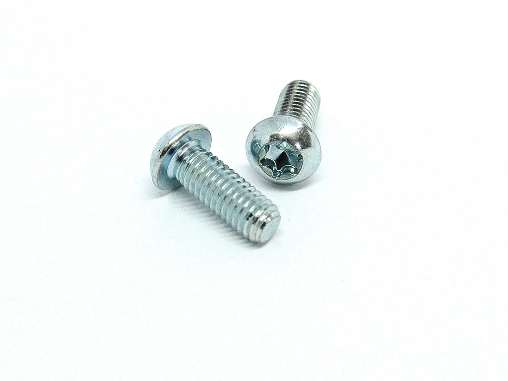 Skrutka BUTTON, šošovková hlava, drážka TORX , ISO 7380, 10.9, zinok biely