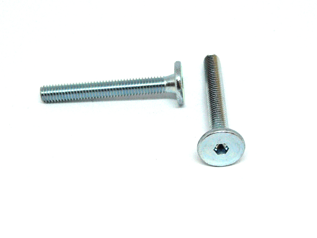 Skrutka nábytkárska typ BD, hlava 14 mm, zinok biely