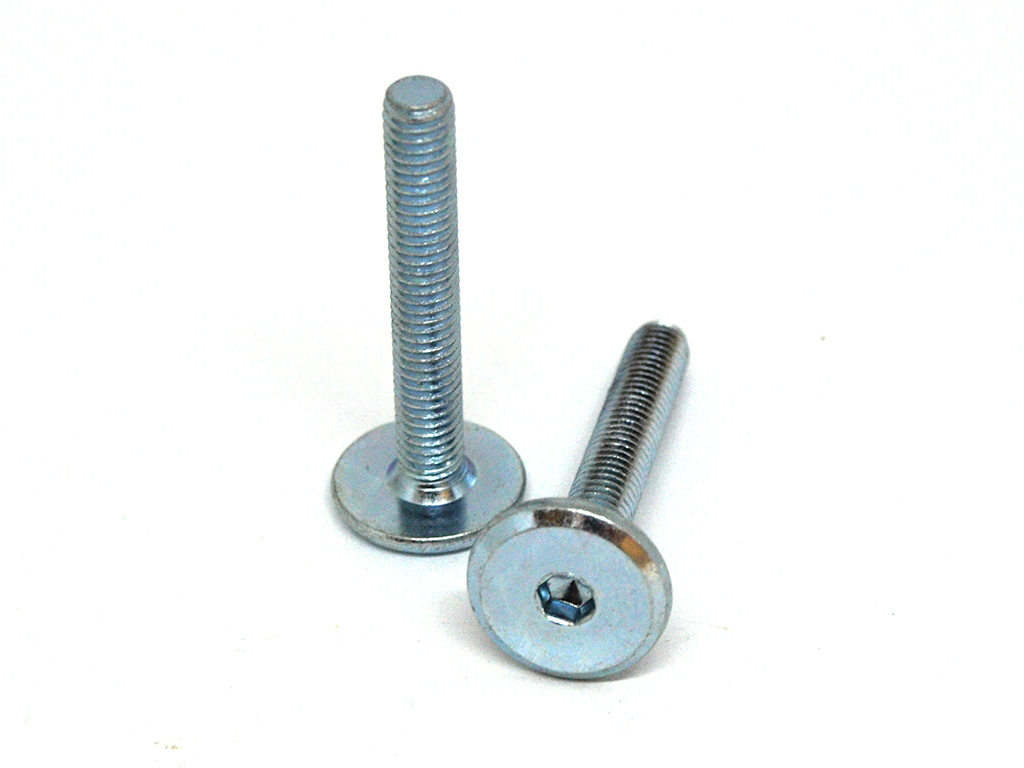 Skrutka nábytkárska typ BD, hlava 17 mm, zinok biely