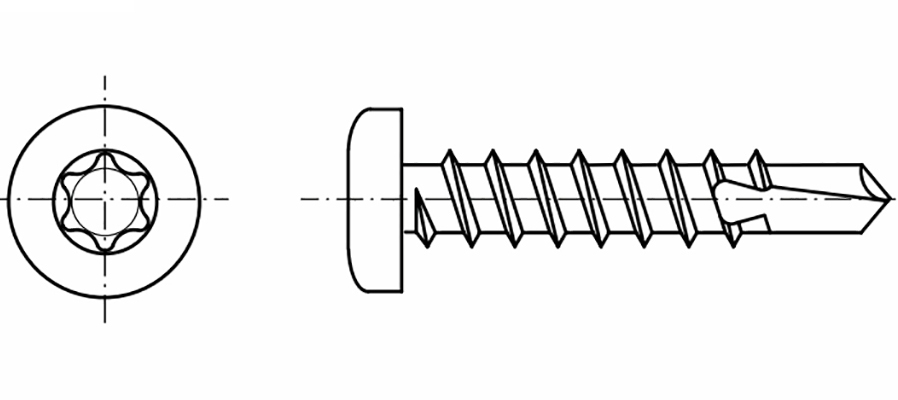 Tex nerez DIN 7504N TORX Tex nerez DIN 7504N TORX