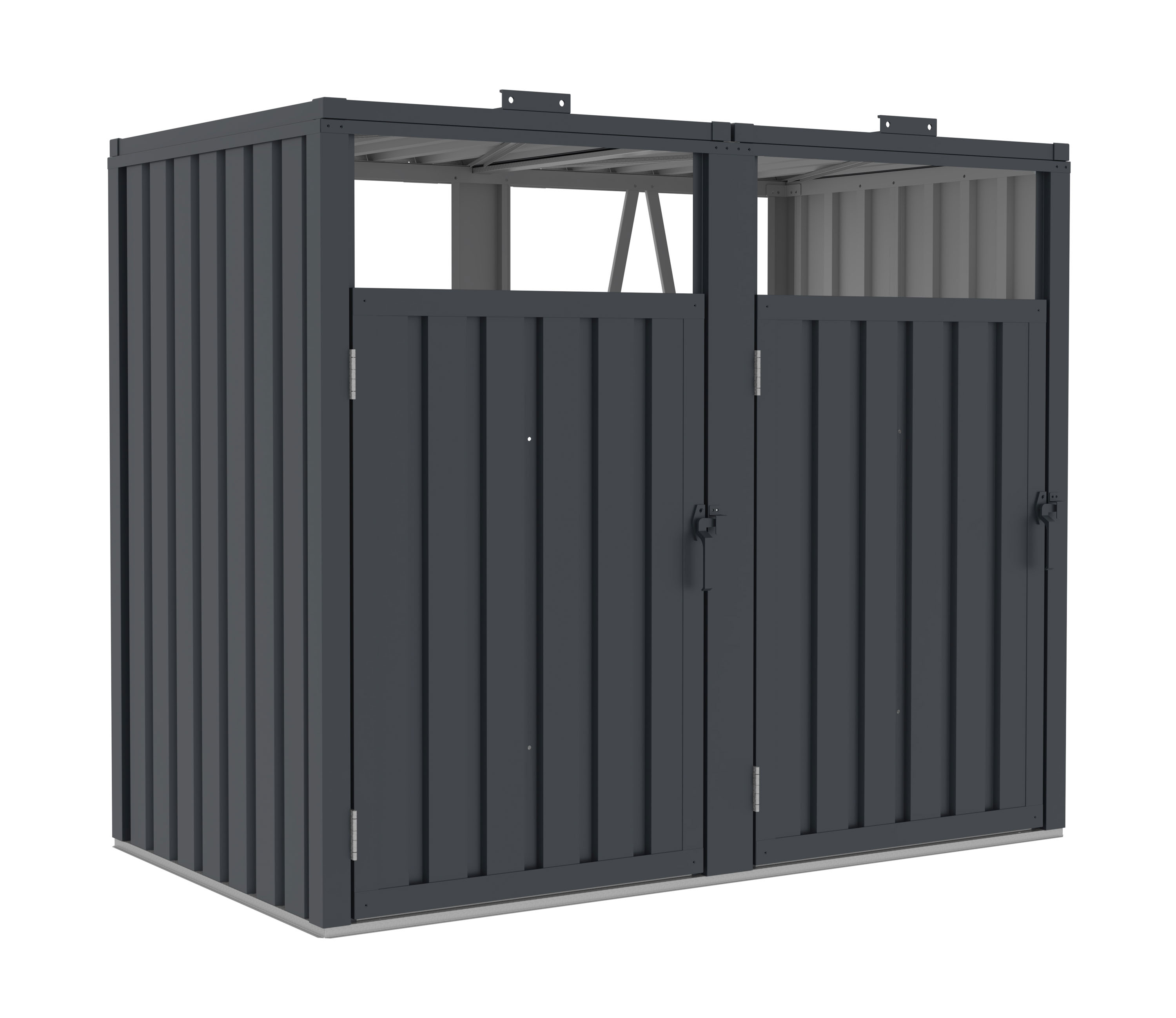 Přístřešek na dvě popelnice G21 480 l Antracitový přístřešek G21 pro dvě popelnice do celkové kapacity 480 l, rozměry 146 × 121 × 82 cm