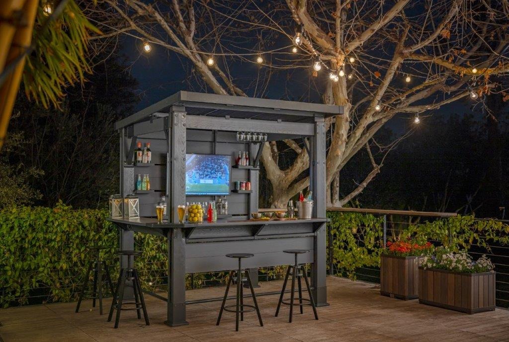 Zahradní altán Keter Bar Gazebo v grafitovém provedení s barovým pultem