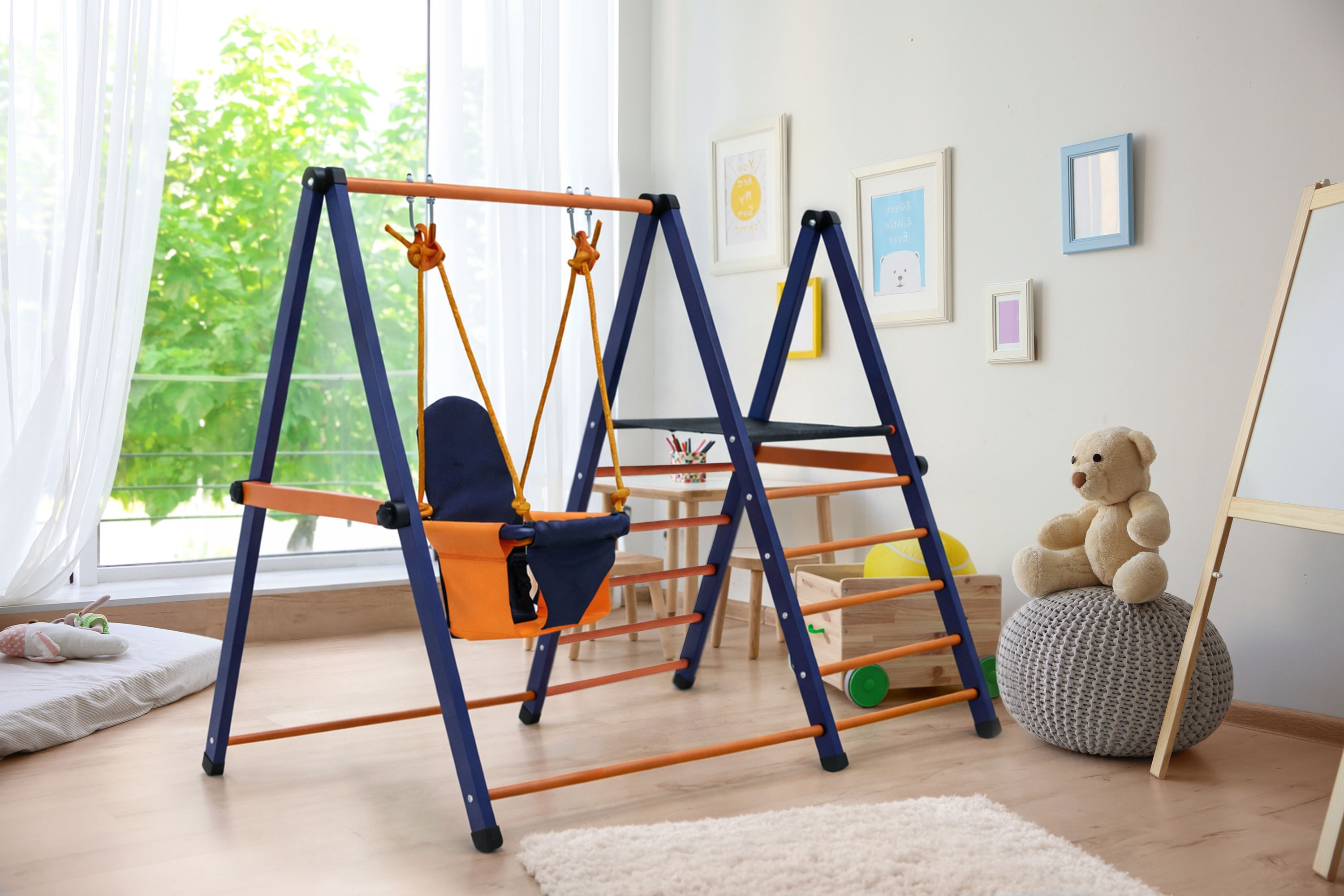 Dětská skládací houpačka G21 Tacoma Mini v modro-oranžovém provedení