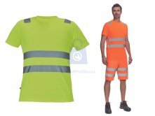 Reflexní pracovní tričko TERUEL HV CERVA s krátkým rukávem a reflexními pruhy