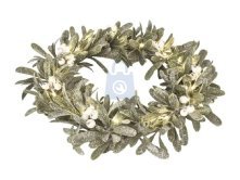 Girlanda vánoční LED věnec jmelí, AA, vnitřní, teplá bílá, časovač, EMOS