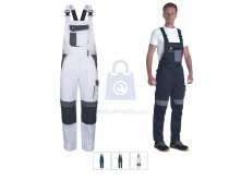 Pánské pracovní kalhoty s laclem MAX ECO STRETCH CERVA s reflexními prvky a kapsami