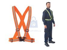 Reflexní elastický kříž REFROX HV CERVA s nastavitelným zapínáním a reflexními pásky