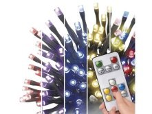 Řetěz vánoční LED, venkovní i vnitřní, RGB, ovladač, programy, časovač, EMOS