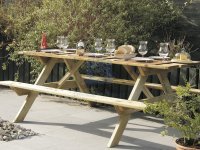 Stůl zahradní s lavicemi obdélníkový, LANITPLAST GARDEN