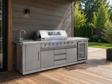 Kuchyně zahradní Arkansas Silver s lednicí, G21
