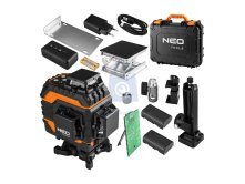 Křížový laser 3D zelený, 25 m, 16 čar, s magnetickým držákem a kufrem, NEO Tools