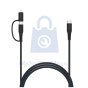 Kabel FIXED s konektory USB-C/USB-C a Lightning adaptérem, MFi, PD 60W