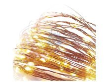 Řetěz vánoční nano LED, měděný, AA, vnitřní, teplá bílá, časovač, EMOS
