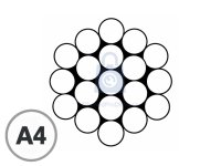 Lanko nerezové, DIN 3055, A4, konstrukce 1x19 drátů