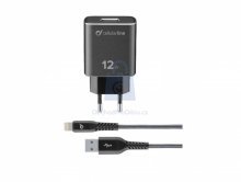 Set USB nabíječky a odolného Lightning kabelu Cellularline Tetra Force