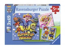 Puzzle Tlapková Patrola: Super pup heroes 3x49 dílků