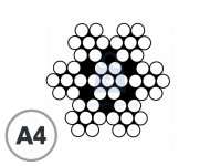 Lanko nerezové, DIN 3055, A4, konstrukce 7x7dr.