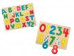 Dětské dřevěné vkládačky s čísly a písmenky abecedy