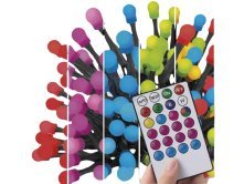 Řetěz vánoční cherry LED, kuličky, RGB, ovladač, programy, časovač, EMOS