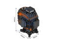 Křížový laser 3D zelený, 25 m, 12 čar, s magnetickým držákem a kufrem, NEO Tools