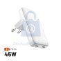 Síťová GaN nabíječka FIXED Slim Traveller 2x USB-C PD, 45W