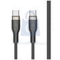 Nabíjecí a datový opletený kabel FIXED s konektory USB-C/USB-C, 100W