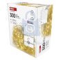 Řetěz vánoční drop LED záclona, venkovní i vnitřní, teplá bílá, programy, EMOS