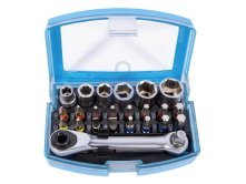 Sada bitů a hlavic s ráčnou 1/4" 24 dílů, XTLINE