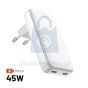 Síťová GaN nabíječka FIXED Slim 2x USB-C PD, 45W