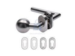 Kování koule/klika nerez s oválnou rozetou