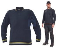 Polo mikina KNOXFIELD CERVA bez kapuce s reflexní paspulkou a kontrastním sedlem