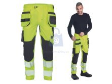 Pánské HI-VIS pracovní kalhoty NEURUM NORDICS HV FL CERVA s reflexními prvky a odepínatelnými kapsami
