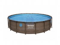 Nadzemní bazén kruhový Power Steel Wood Swim Vista
