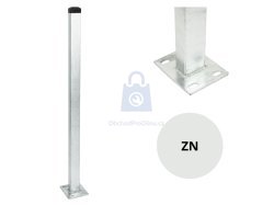 Sloupek plotový s kotevní deskou, 60 x 40 mm, žárově zinkovaný