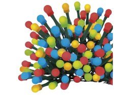 Řetěz vánoční cherry LED, kuličky, venkovní i vnitřní, multicolor, programy, časovač, EMOS
