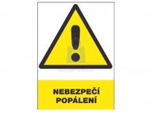 Tabulka bezpečnostní - Nebezpečí popálení