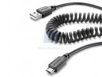 Kroucený USB datový kabel CELLULARLINE s konektorem microUSB