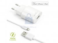 Set síťové nabíječky FIXED s USB výstupem a USB/Lightning kabelu