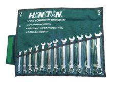 Sada očkoplochých ráčnových klíčů pevných 12 dílů, 8-19 mm, HONITON