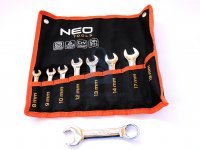 Sada krátkých očkoplochých klíčů, vel. 8-19, 8 ks, NEO tools