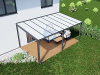 Pergola hliníková, mléčné bezpečnostní sklo 8 mm, CRSklo