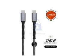Nabíjecí a datový odolný kabel FIXED Armor s konektory USB-C/USB-C, 240W