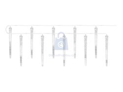 Girlanda vánoční LED, 10x rampouch, venkovní i vnitřní, studená bílá, EMOS