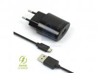 Set síťové nabíječky FIXED s USB výstupem a USB/micro USB kabelu