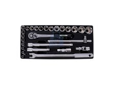 Modul šestihranných hlavic 1/2” pro dílenský vozík, 27 dílů, HONITON