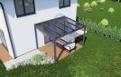 Pergola hliníková, kouřové bezpečnostní sklo 8 mm, CRSklo
