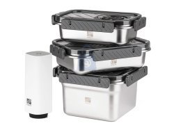 Set nerezových vakuovacích dóz s pumpou, G21